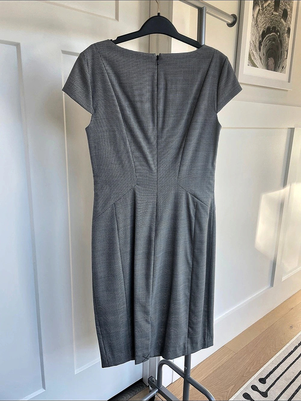 Brooks Brothers Houndstooth Midi Dress in Black & White - Picture 2 of 2